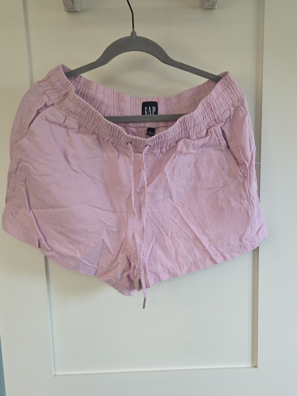 GAP Women's Pale Pink Elastic Drawstring Casual Shorts